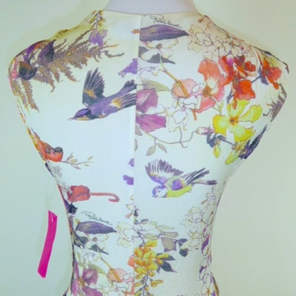 Roberto Cavalli Vibrant Floral Midi Dress - Purple, Yellow, Orange - Picture 7 of 10